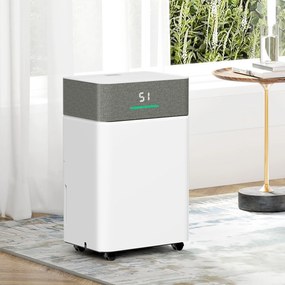 HOMCOM Dezumidificator de aer 20 L/zi, dezumidificator silențios, rezervor apă 4,5 L, 30,5x23,5x49,5cm, alb | Aosom Romania