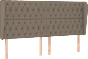 vidaXL Tăblie de pat cu aripioare gri taupe 183x23x118/128 cm textil