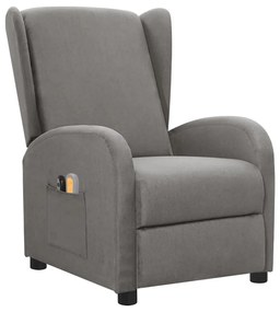3098937 vidaXL Fotoliu de masaj electric rabatabil, gri deschis, textil