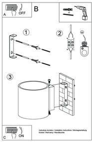 Aplică de perete Sollux Roda, gri