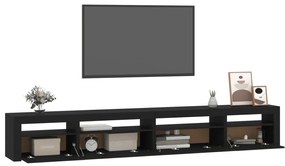Comoda TV cu lumini LED, negru, 270x35x40 cm 1, Negru, 270 x 35 x 40 cm