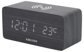 Karlsson 5933BK Ceas cu alarmă cu LED / ceas cu încărcare 15 cm, negru