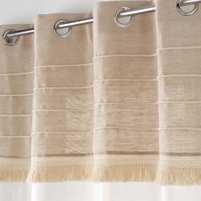 Draperie albă-maro din amestec de iută 140x240 cm Cirrus – douceur d'intérieur