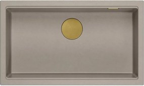 Chiuveta compozit incastrata Quadron Logan 110 bej - auriu 76x44 cm