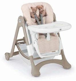 Scaun de Masa Multifunctional pentru Bebelusi si Copii, CAM   Campione, Inaltime Ajustabila, Varsta 6-36 luni, Pliabil, Centura de Siguranta in 5 Puncte, 3 Tavite Detasabile, Depozitare, Teddy