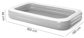 Piscina gonflabila pentru copii, dreptunghiulara, albastru, 305x183x46 cm, bestway family