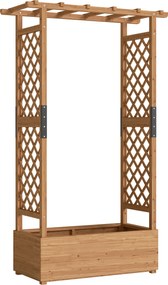 Outsunny Jardinieră înaltă cu spalier și acoperiș, pentru flori, fructe, legume, ierburi, 110 x 44 x 181 cm, lemn, Portocaliu | Aosom Romania