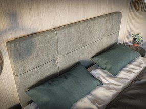 Pat de o persoană boxspring 90 cm Nivela (beton) (cu saltea și sp. depozitare). 1054615