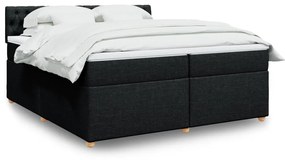 3286796 vidaXL Pat box spring cu saltea, negru, 200x200 cm, textil