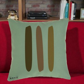Perna Decorativa Abstract Linii Terracotta, 40x40 cm, Verde, Husa Detasabila, Perna Inclusa, BEKZ®