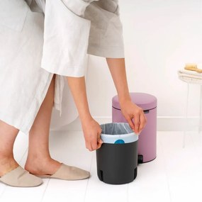 Cos de gunoi cu pedala Brabantia NewIcon 1010439, 5 l, Inchidere usoara, Baza antiderapanta, Roz
