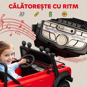 AIYAPLAY Mașină Electrică pentru Copii 3-5 Ani Land Rover 12V și Telecomandă Roșu | Aosom Romania