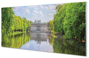 Tablouri acrilice Palatul Varșovia a lacului de pădure