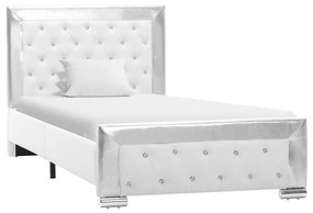 286787 vidaXL Cadru de pat, alb, 90 x 200 cm, piele ecologică