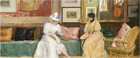 Tablou - William Merritt Chase, A Friendly Call, reproducere (120x50 cm)