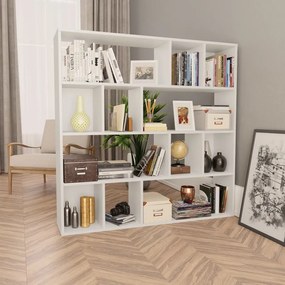 800360 vidaXL Separator cameră/Bibliotecă, alb, 110x24x110 cm, PAL