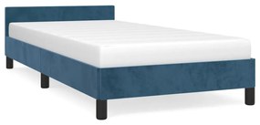 347541 vidaXL Cadru de pat cu tăblie, albastru închis, 80x200 cm, catifea