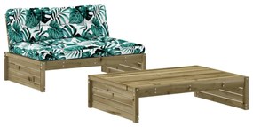 3186136 vidaXL Set mobilier de grădină cu perne, 2 piese, lemn de pin tratat
