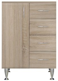 Dulap jos Bianca Plus 60 cu 1 ușă, 4 sertare, culoare stejar sonoma, stânga