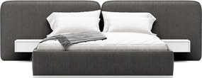 Set Pat Latte Tapitat cu Saltea 140/160/180x200cm - 140x190