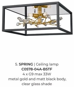 Plafoniera eleganta design modern Spring auriu, negru