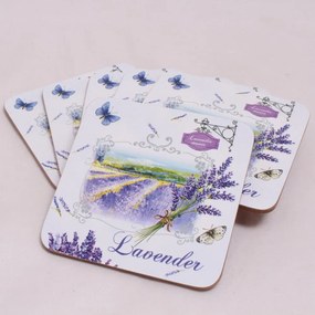 Coasters albe/mov 6 buc. din plută – Dakls