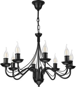 Candelabru cu lanț ANTON 8xE14/60W/230V negru