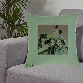 Perna Personalizata K-pop BLACKPINK Accesorii Haioase, 40x40 cm, Verde, Husa Detasabila, Perna Inclusa, BEKZ®