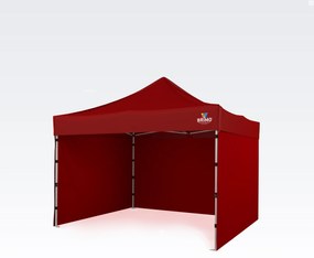 Cort pavilion pliabil 3x3m - cu 3 pereți - Roșu
