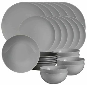 Set Complet Serviciu De Masa Silver 24 piese pentru 6 persoane Gri Lucios