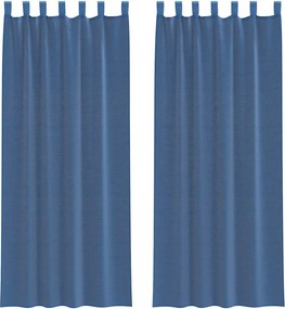 vidaXL Perdele Voile cu Bucle 2 buc Albastru Regal 140x260 cm