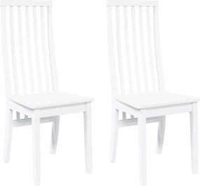 vidaXL Scaune de sufragerie 2 buc Cauciuc din lemn masiv alb