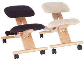 Scaun genunchi ergonomic, negru / fag, GROCO