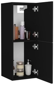 Dulap de baie, negru, 30 x 30 x 80 cm, PAL Negru, 1