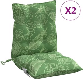 vidaXL Perne de scaun spătar jos, 2 buc., model frunze, textil oxford