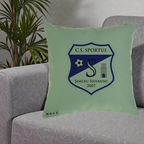 Perna Personalizata CS Sportul Simleu Silvaniei 2007, 40x40 cm, Verde, Husa Detasabila, Perna Inclusa, BEKZ®
