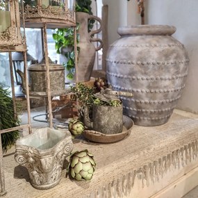 Stropitoare Tall Nature din metal antichizat gri 27x16x33 cm