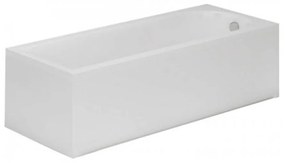 Pachet cada rectangulara Radaway Nea 170x70 cm alb, panou frontal si lateral, sifon cada si capac crom