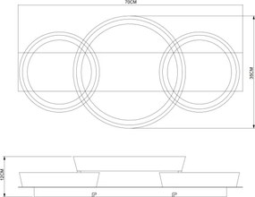 Globo 48048D2 - Plafonieră LED SYRAKUS 40W/230V 3000K 70x35 cm