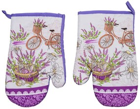 Set 2 manusi alb-violet cu magnet LAVANTA HAMPER