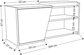 Dulap pentru pantofi Fiona White and Anthracite