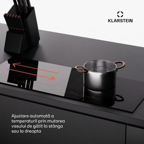 Klarstein Masterzone 90 Slim Flex, plită cu inducție, max. 7200 W, încorporat, 4 zone Flex, tehnologie ThermoBoost, Smart Flex
