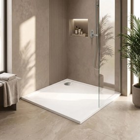 Cada pentru dus din acril Rea Savoy alb 80x80