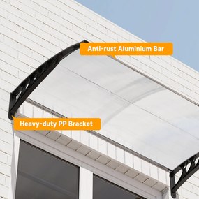 Outsunny Copertină Curbată pentru Exterior cu Panouri din Policarbonat și Sistem de Fixare Inclus | Aosom Romania