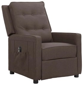 3098618 vidaXL Fotoliu rabatabil electric, gri taupe, material textil