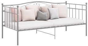 vidaXL Cadru pat canapea, gri, 90x200 cm, metal