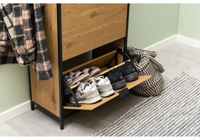 Pantofar în culoare naturală cu deschidere înclinată cu aspect de lemn de stejar Seaford – Actona