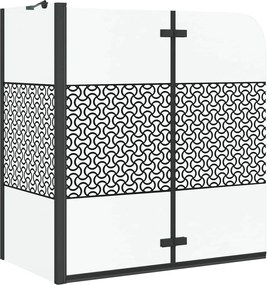 vidaXL Încercuire pentru baie Geometric Manual Negru 120 x 67 x 129 cm