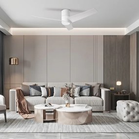 ZEVENTI - Ventilator de tavan LED BARROSA LED/18W/230V Wi-Fi Tuya alb + telecomandă