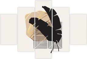 Tablou - Abstracție cu frunze tropicale N⁰4 (150x105 cm)